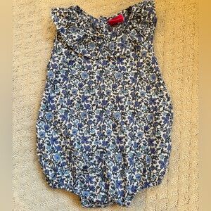 Popie’s Floral Blue and White Baby Romper